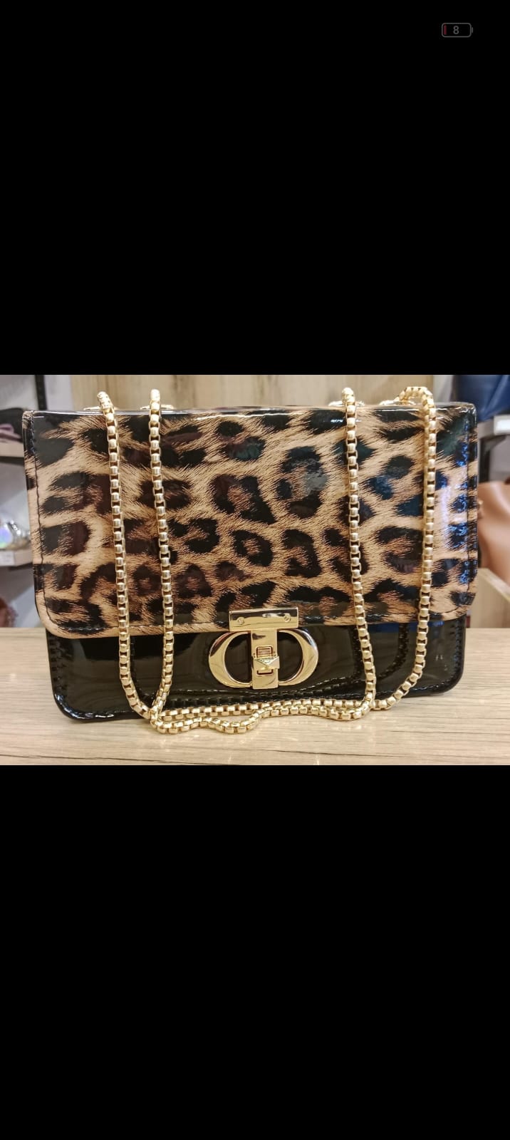 Cheetah Print Patent Chain Flap Crossbody Bag —   handbag by HandbagsAvenue